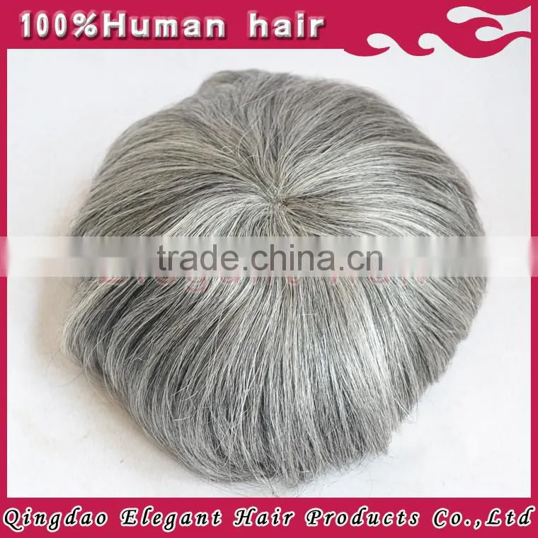 China wholesale websites unprocessed indian virgin hair mens toupees grey hair