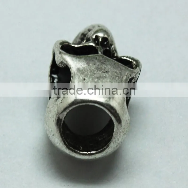 Lead Free Nickle Free Zinc Alloy Pdora Skull Shape Jewelry Hole Beads for Bracelets and Necklaces