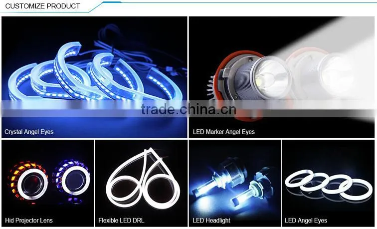 100mm RGB led angel eye changing color by the remote for Ford and Volvo