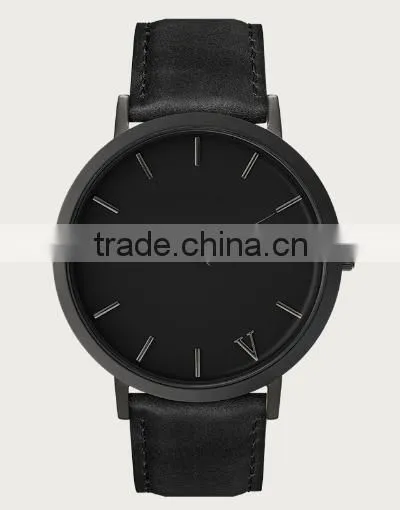 Unisex Stainless Steel Case Black Watch