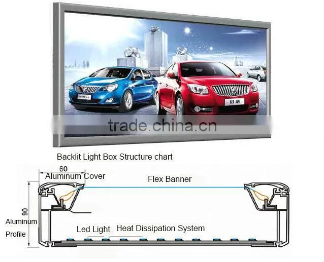 fabric snap frame aluminum light box with click system