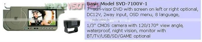 RV-701V Car Rear view monitor system with 7inch silver/blue glass monitor&night vision camera