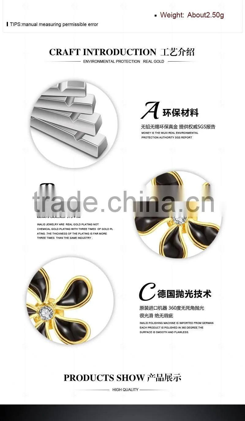 18K Gold Plated new simple design fashion flower stud earrings