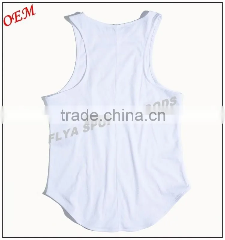 95% Polyester/5% Spandex custom Spandex high neck blank wide racerback jersey tank top