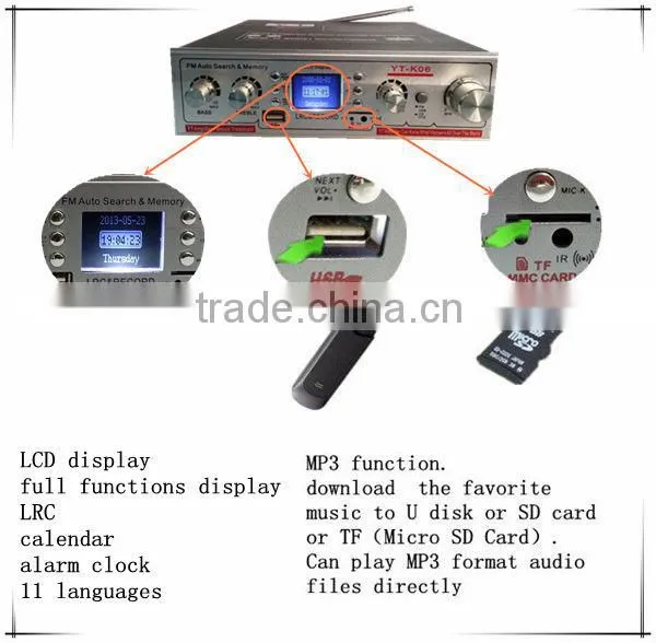12Vusb mp3 player module YT-K06 with lED display