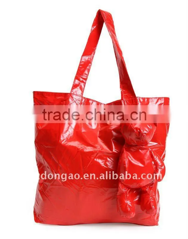 fashion bear foldable shopping bag ,made of polyester pongee