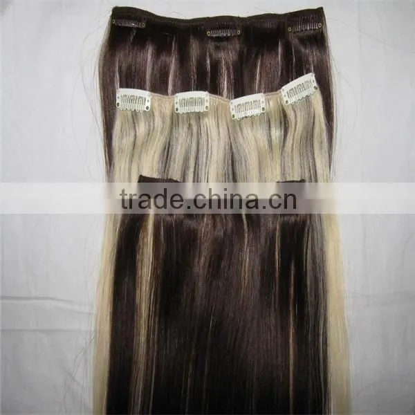 2014 New Arrival 100% Remy blonde 30 inch hair extensions clip in