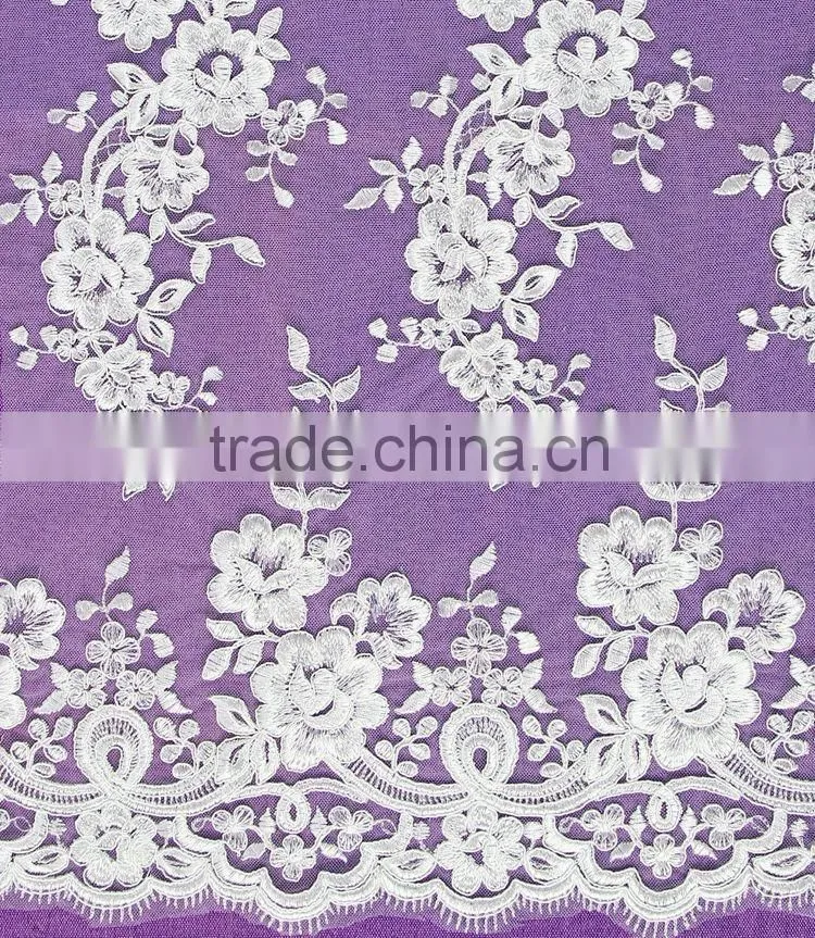 wholesale cheap nylon cotton african guipure lace fabric for dress flower embroidered in 2016