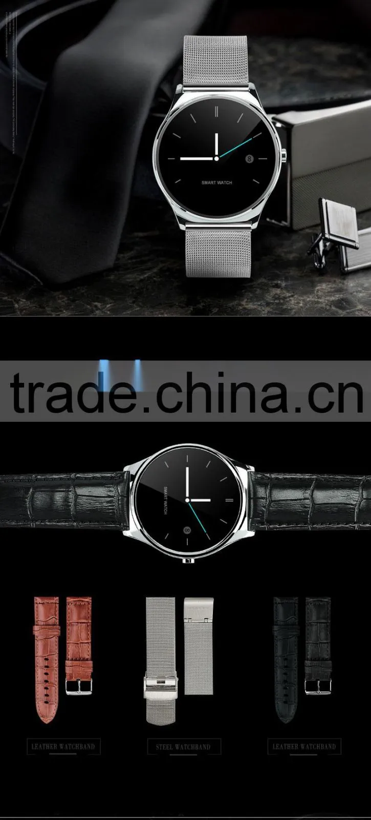 Time US03 extreme slim bluetooth 3.0 long standby time heartrate test smart watch