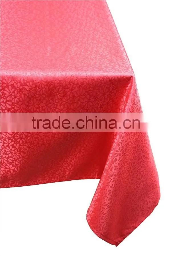 Hot Sale 100% Polyester Soild Color Jacquard Table Cloth Wedding