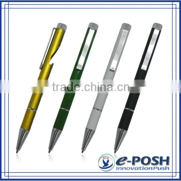 Triangle aluminum extrusion barrel touch screen roller ball point pen with stylus