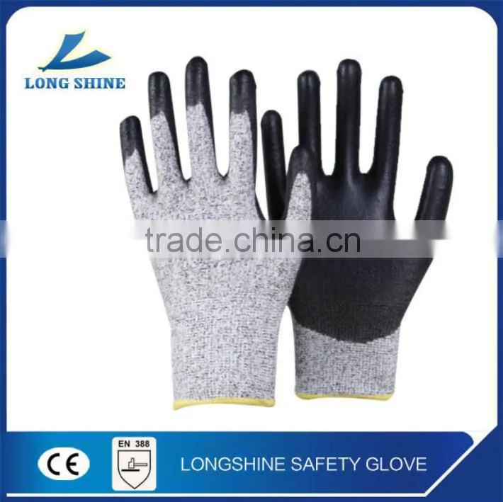 High Quality Nylon PU Coating Cut Resistant ESD Work Glove Softtextile Safety Glove