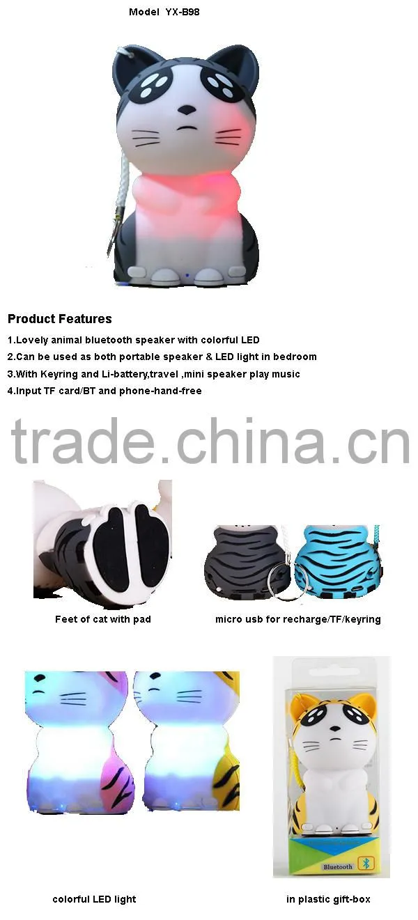 Gift bluetooth Mp3 speaker with led and key-chain for promotional