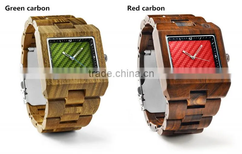 Natural Sandal Wood Made Watch Carbon