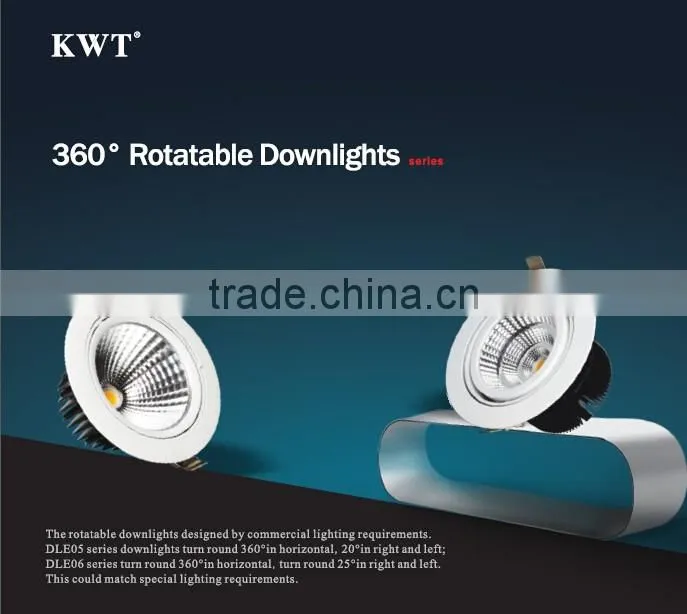 Shenzhen KWT 5 years warranty 100lm/w dimmable rotatable citizen cob led downlight 35w/40w/45w/50w/55w
