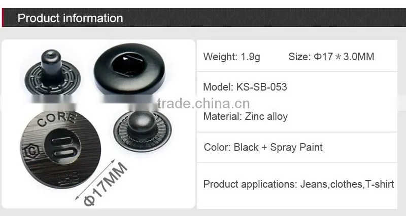 Fashion Shiny Brushed Surface Engraved Snap Buttons Custom