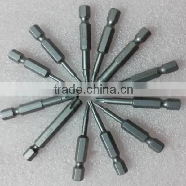 12Size/Set Magnetic Torx Screwdriver Bits Set Electric Screwdriver 50mm Length AR-24