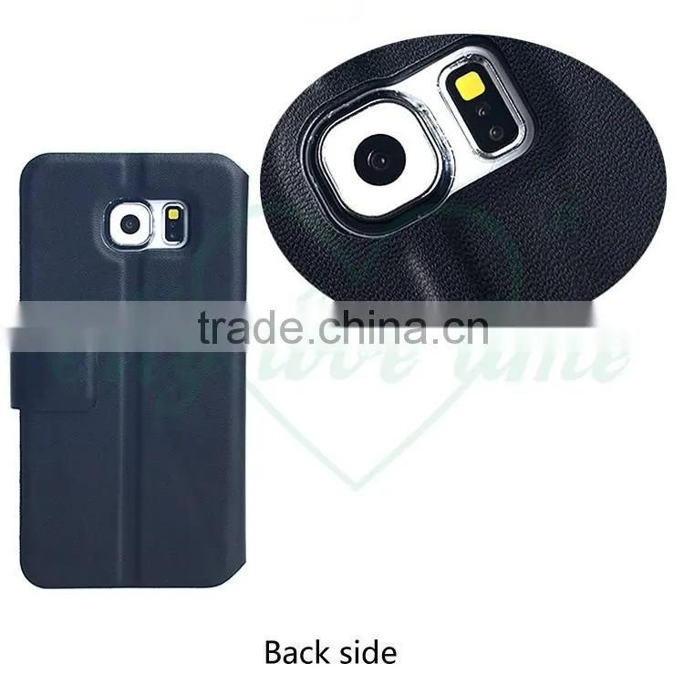 Excellent OEM Facoty Cellphone Wallet Cases for Samsung S6 edge with Two Card Slots