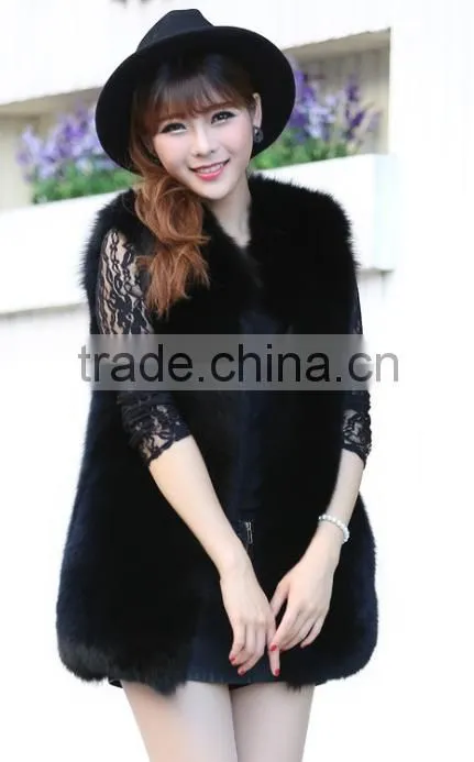 2015 fashional hot sale fox fur vest for women