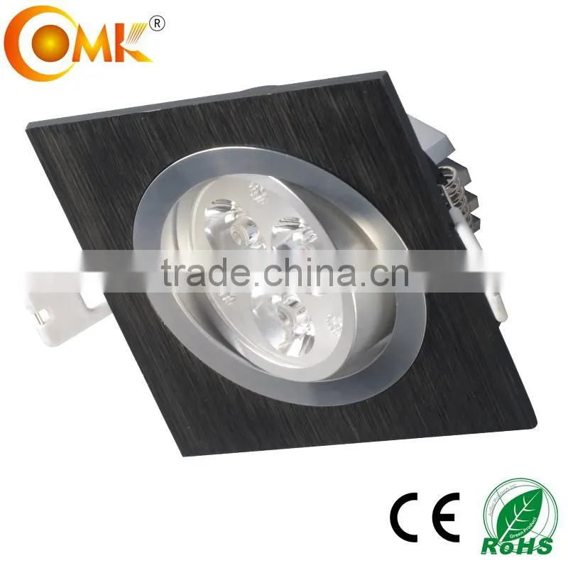 china supplier black lighting ceiling square 3w 9w bridgelux adjustable led ceiling panel light