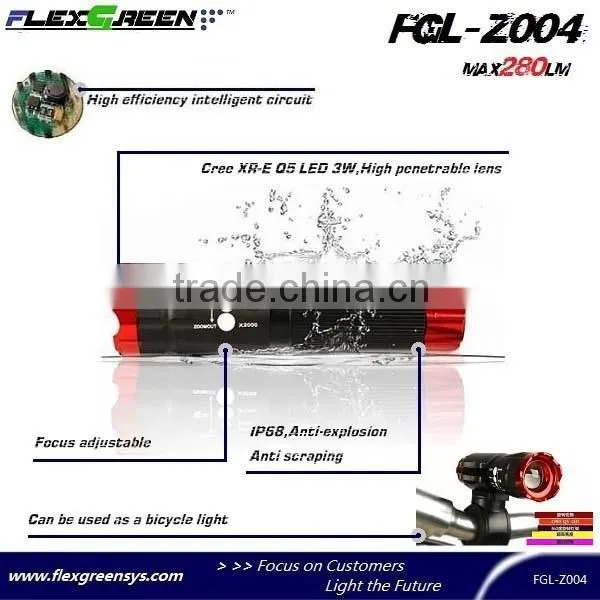 AAA battery Q5 led bike flashlight and bike torch