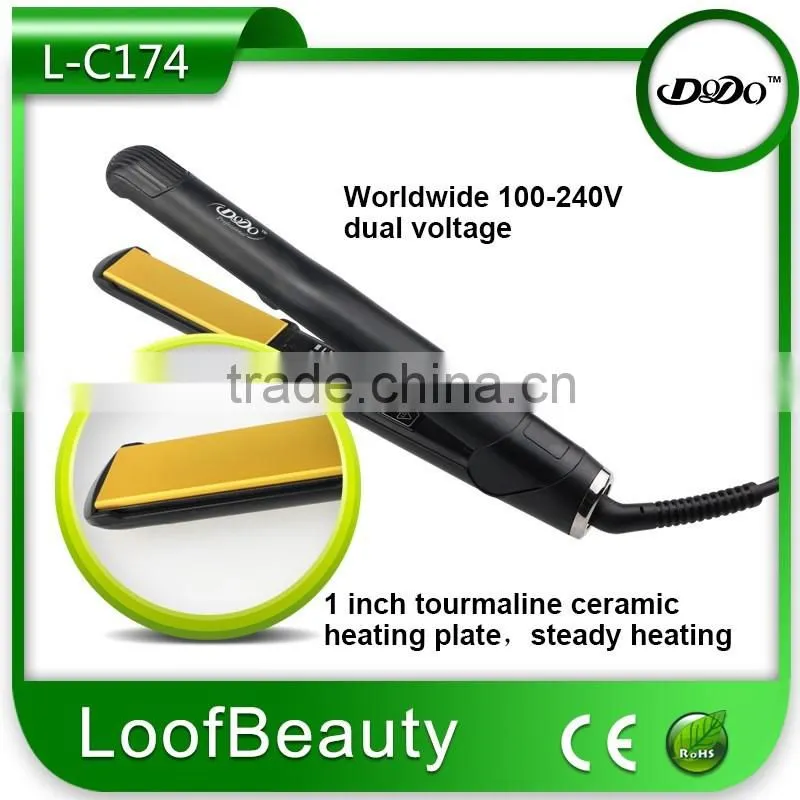 Unique temp control design, voice prompt function hair flat iron and hair straightener
