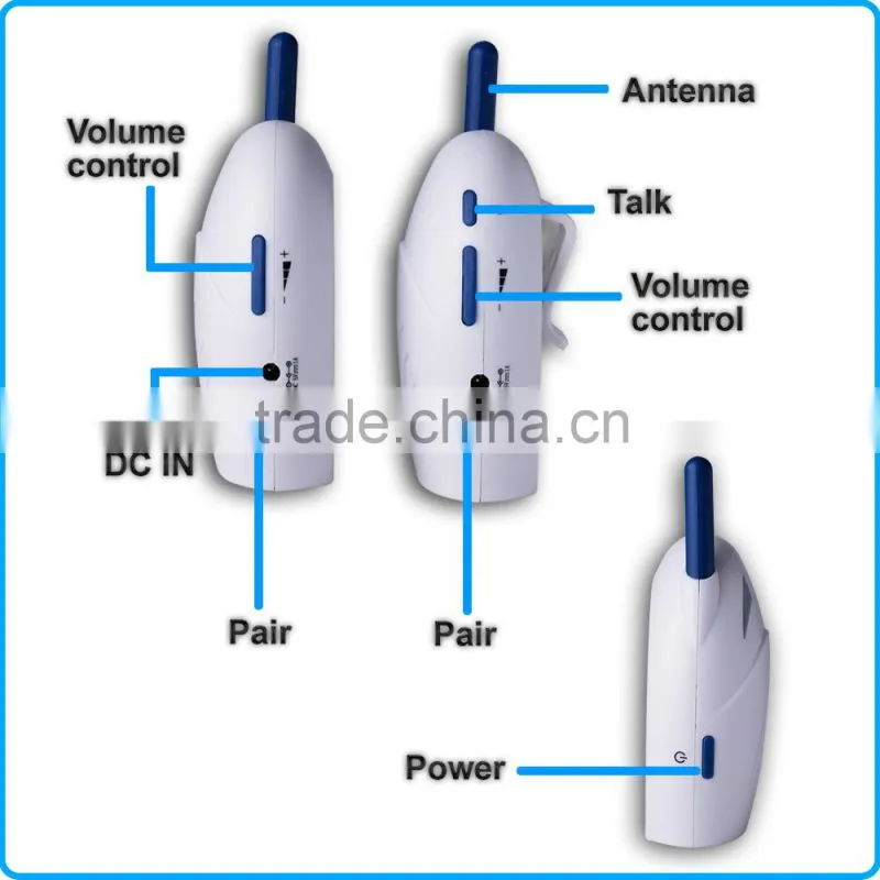Sound Digital 2 way talk VOX 400M 2.4Ghz Clip Infant Wireless Audio Baby Monitor