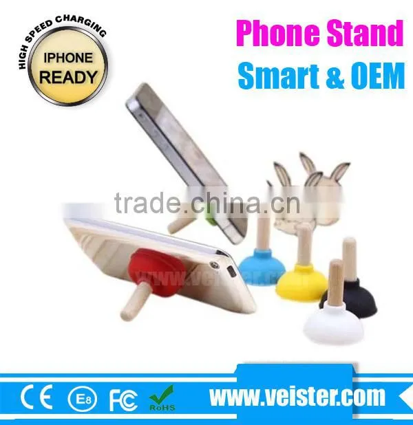 Universal Super Cute Mini Shaped Silicone Rubber Cuction Cup Smart Phone Cellphone Stand Holder Mount for Apple iPhone 6