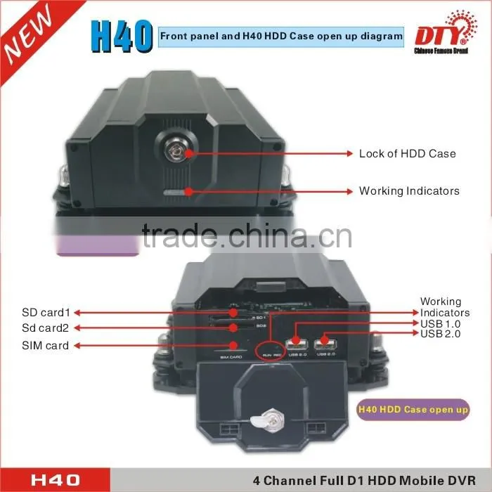 4ch d1 double sd card 4g wifi mdvr for bus, truck, taxi, police car