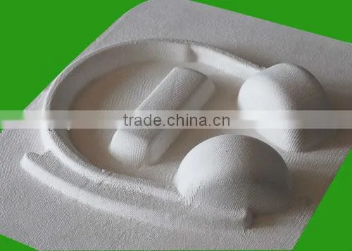 New 100% Biodegradable Protective Headphone Molded Pulp Paper Trays Packing