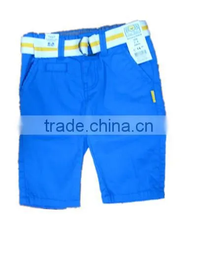 soft garment washing childrens denim pants with belt baby trousers