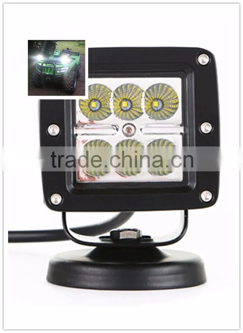Off road Headlight 18w LED work light headlight Lamp SUV Spot Driving Fog Light for Boat off rod cars