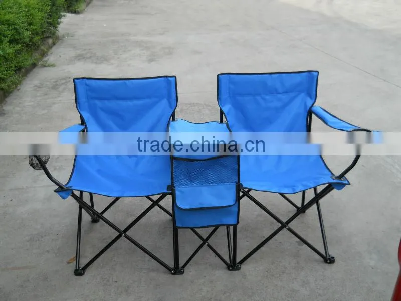 Canvas Portable Folding Double Camping Chair With Pinic Table