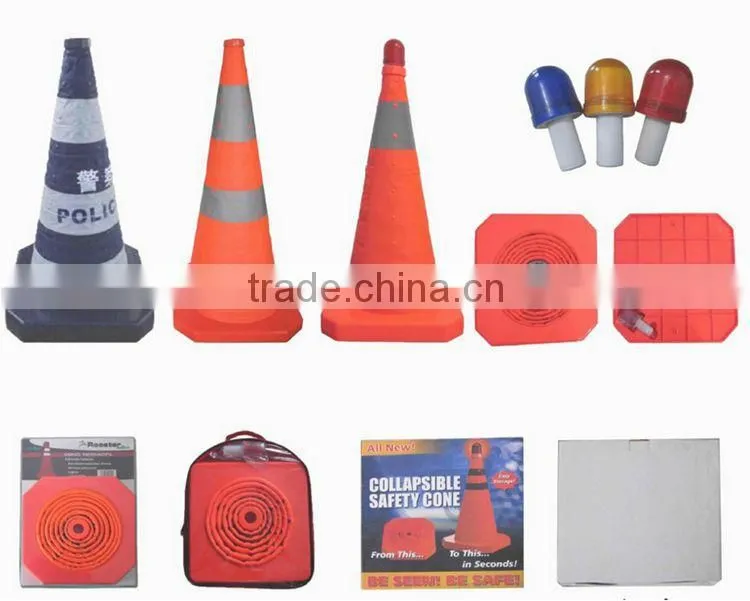 30cm/40cm/60cm/70cm reflective traffic cone with different colors & packing / Flexible/collapsible/retractable safety road cone