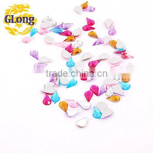 5*8mm Water Drop 3D Shape Acrylic Flat Back Mix Color Rhinestone Crystal For Stylish Bag Garment Shoes #GY015-8P(Mix-s)