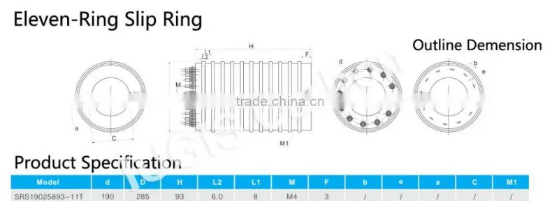 11 Rings big inner diameter slip ring collector ring