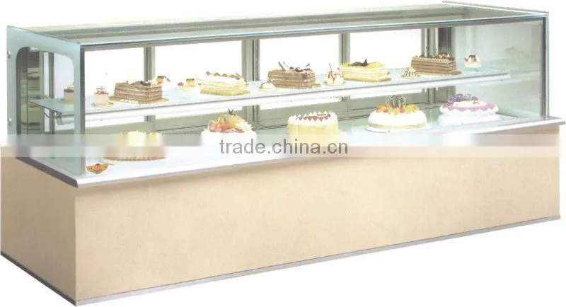 High quality fan cooling display cabinet and showcase for cake moderate temperature