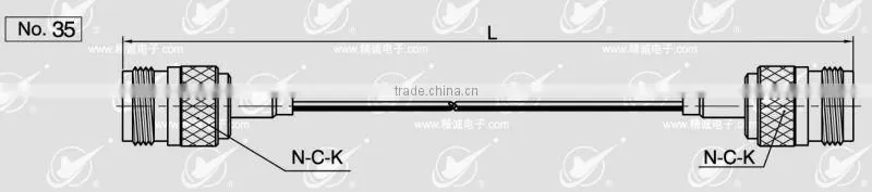 pigtail, cable assembly, N female flange mount to MCX male crimp with cable RG316