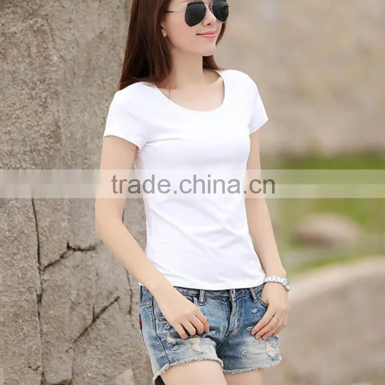 100% cotton blank trendy women o neck design you own t shirt