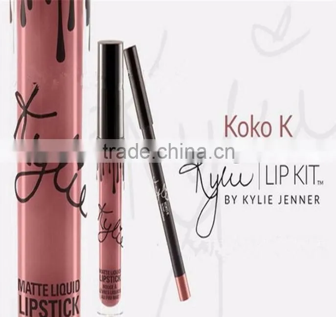 IN HOT SALES kylie matte liquid lipstick and lip liner with 8 colors for lady