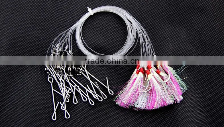 The NewJapan fishing hooks 25pcs/1 bag Longline Traces flasher hook 50cm fishhook lure hook for fishing