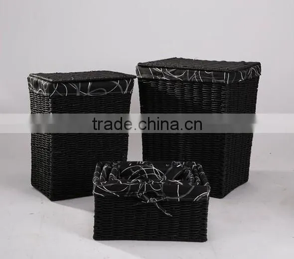 China Factory Black Woven Storage Basket