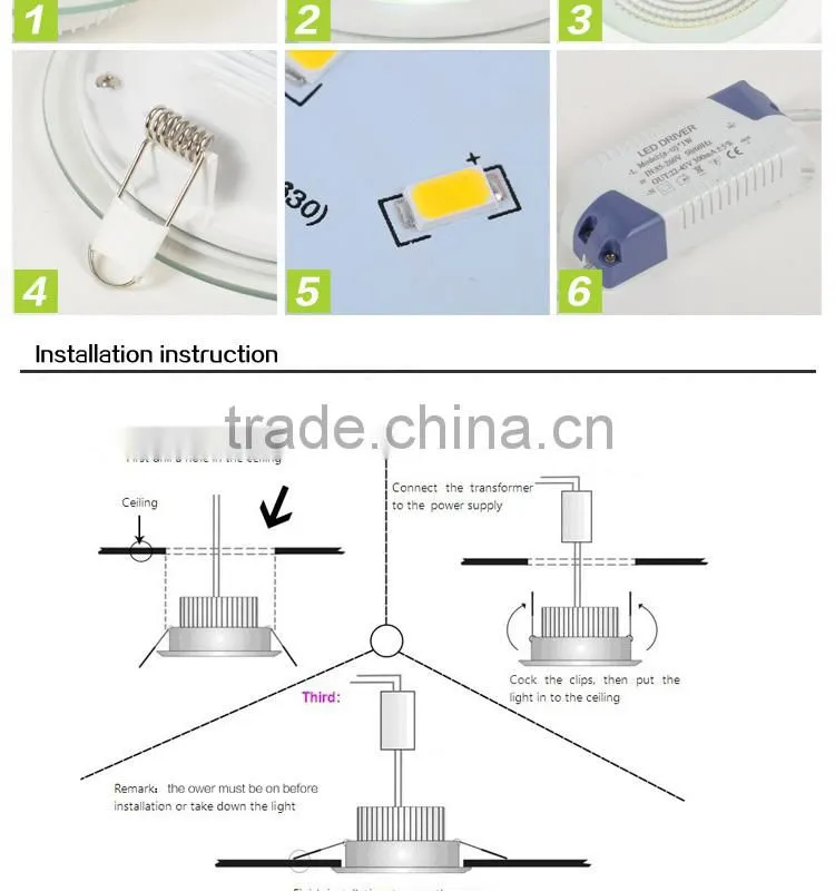 15W china manufacturer cob led down light