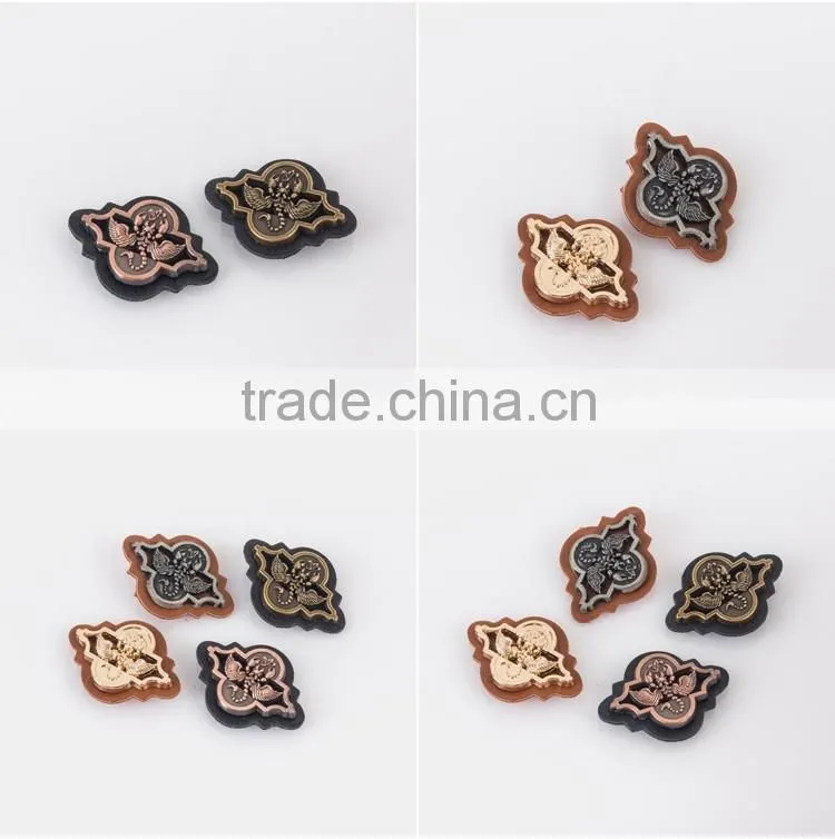 Custom patch winter beanies hat jeans leather patch with metal