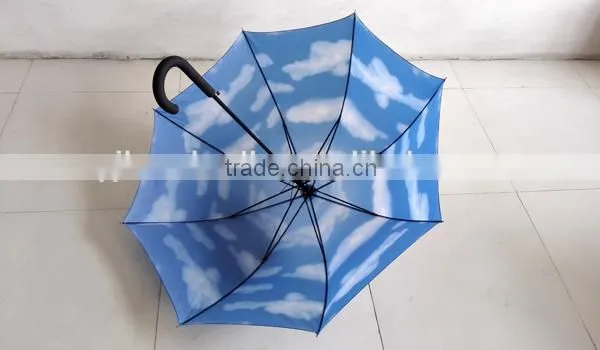 Sky Blue and White Cloud Offset Printing Umbrella