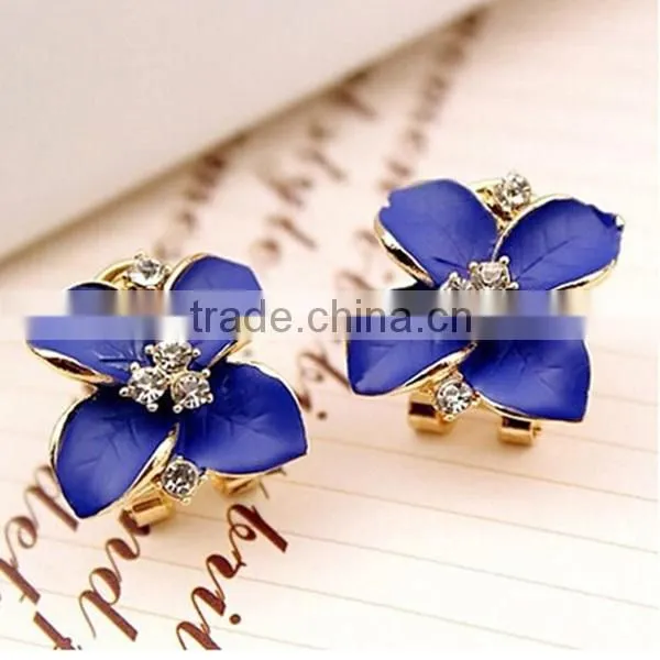vogue cheap flowers diamonds charming jewelry earring