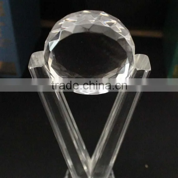 "v" shaped crystal round ball troghy cup