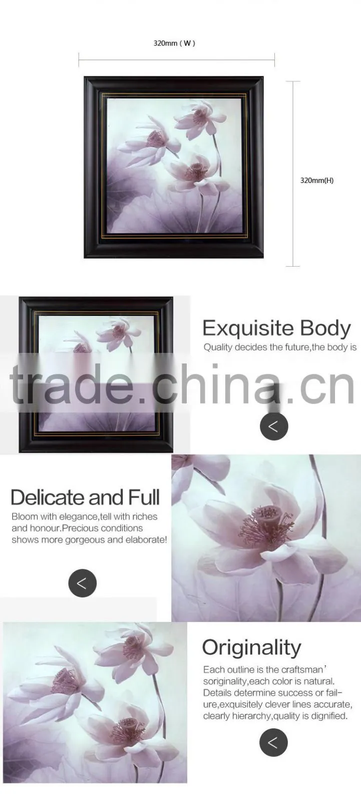 Elegant wooden frame handmade modern beautiful flower painting