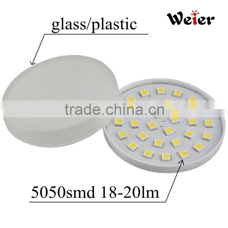8W GX53 2835 40 SMD LED With Glass Cover