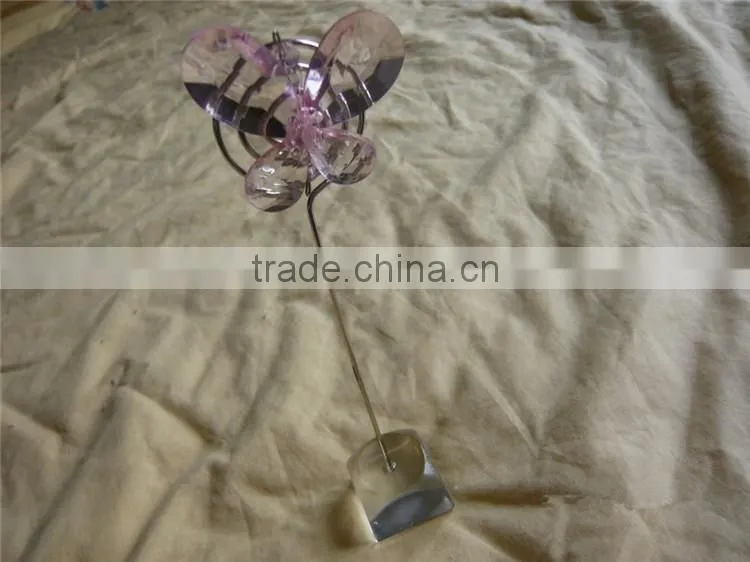 Pink (White) Crystal Butterfly Place Card Holders